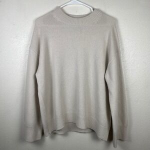 WHITE+WARREN Mens Cream Wool Cashmere Mock Neck Sweater Size S